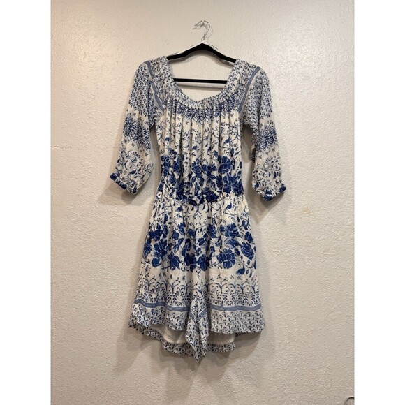 Anthropologie Clemente Romper Off Shoulder  Jumpsuit  Sz Xs Missing Belt - Picture 1 of 6